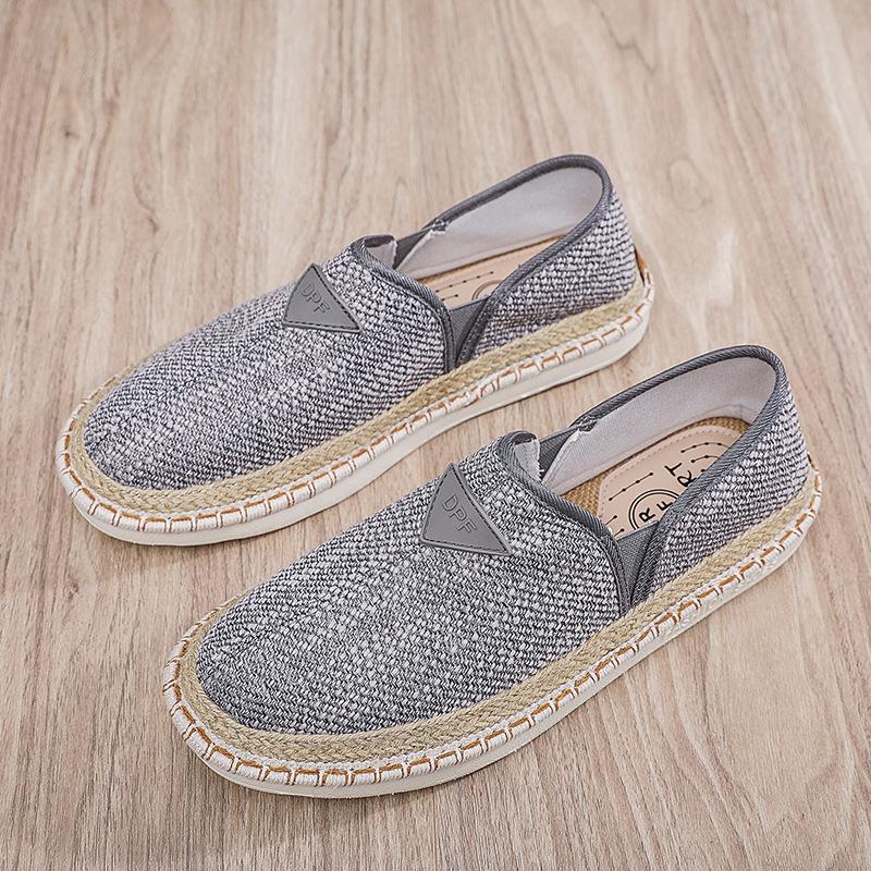 Men Canvas Shoes Men's Summer New Casual Breathable Shoes Flat Bottom Comfortable Linen Outdoor Walking Shoes Tenis Masculino