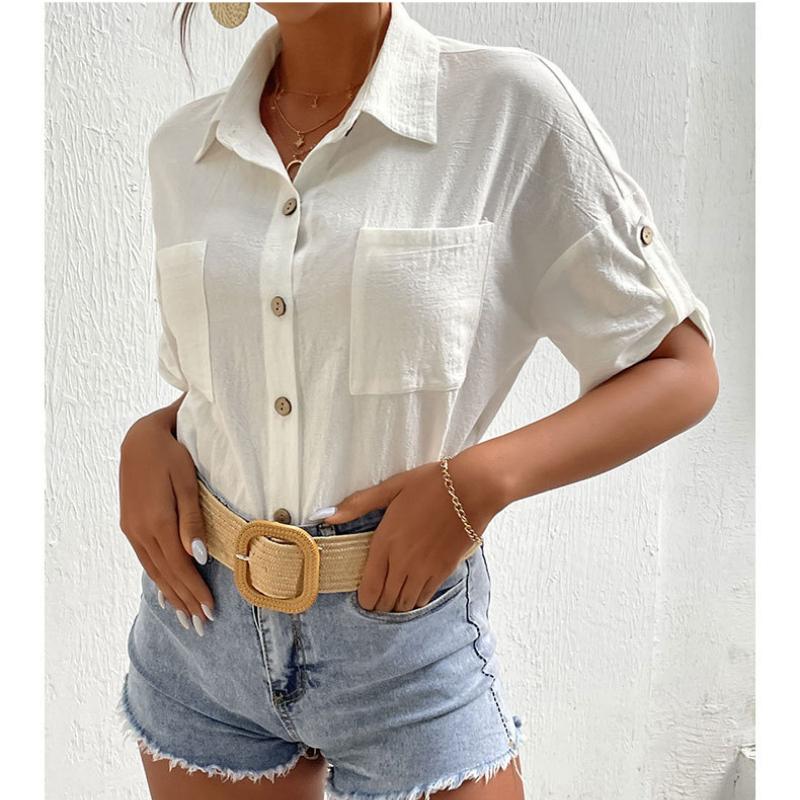 Женская рубашка, повседневная свободная рубашка с длинными рукавами