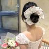 Fabric Lace Print Cherry Large Intestine Hair Band Beautiful Flower Marriage Girl Hair Rope Sweet and Fresh Temperament Hair Accessories