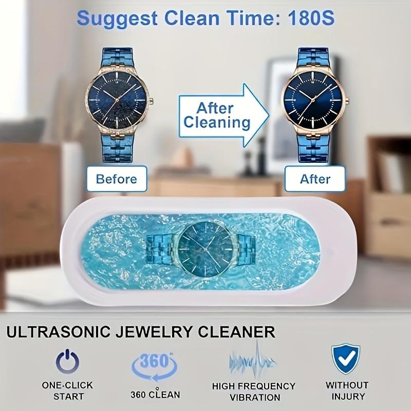 Маленький автоматический очиститель для очков и ювелирных изделий - USB-зарядка, компактный электрический очиститель, компактное чистящее устройство, очиститель для очков