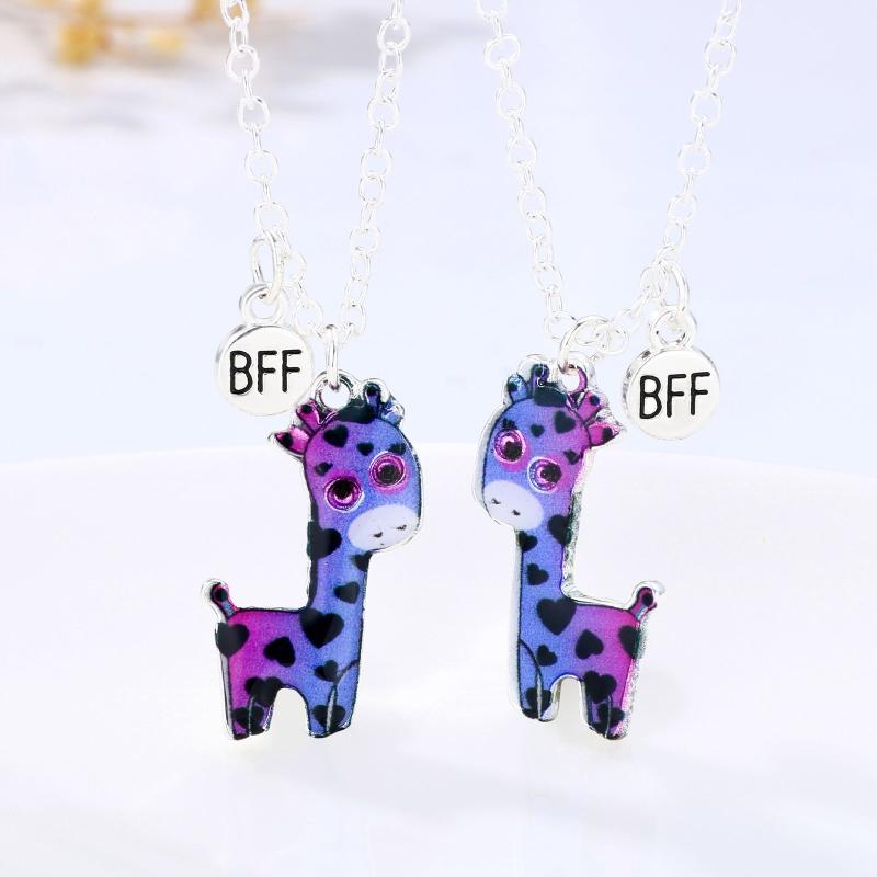 2 штуки/набор Подвеска-сердце Магнит Парное ожерелье Разноцветное BFF Друг Подруга Отношения Подарок День святого Валентина
