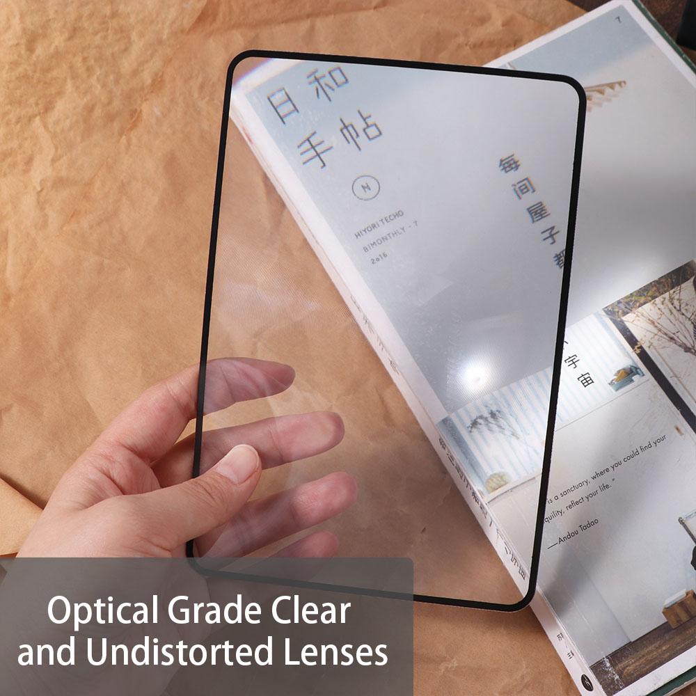 Magnification X3 Large Sheet Magnifier Book Page Magnification Multifunctional Reading Aid Lens Portable PVC Glass Lens Unisex