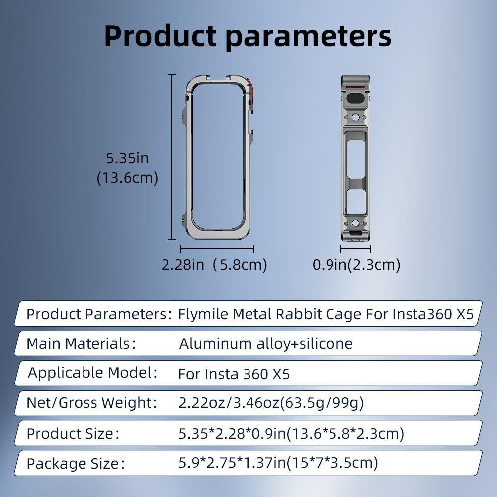 С крышкой объектива, металлический каркас, клетка для камеры из алюминиевого сплава для экшн-камеры Insta360 X5, аксессуары