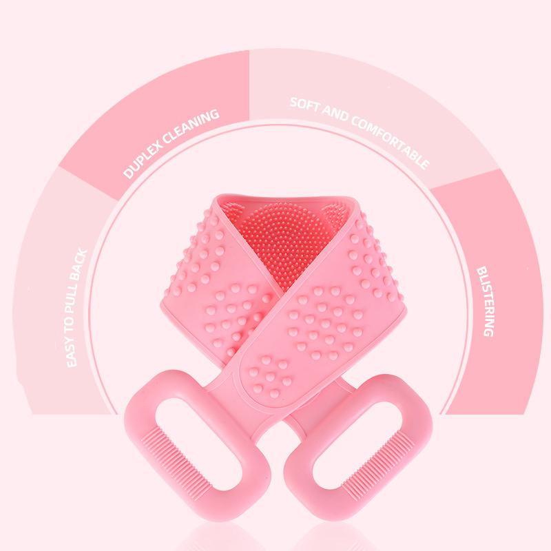 Длинное силиконовое полотенце для душа, средство для протирки спины, сильное двустороннее средство для протирки грязью, средство для протирания пеплом, полотенце для душа для мужчин и женщин.