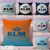 Нидерланды K-Klm R-Королевские голландские авиалинии Наволочка Летняя прохлада Льняная ткань Двусторонняя печать Наволочка Декор для дома