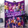 K Pop Saja Boys Cute Chibi Blanket Soft Warm Flannel Throw Anime Fan Gift for Travel Camping Sofa Bed Cover Living Room Decor