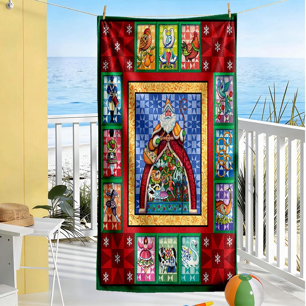 Christmas Beach Towel Super Soft & Absorbent Comfortable Lightweight