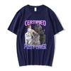Certified Pussy Lover Cat Meme T Shirt Men's Fashion Casual Short Sleeve T-shirt Fashion Vintage Oversized T-shirts Streetwear