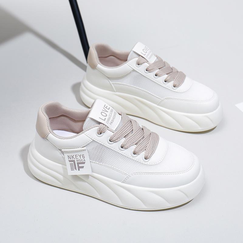 Женские летние повседневные сетчатые кроссовки на массивной платформе, нескользящие легкие дышащие прогулочные туфли на шнуровке, теннисные кроссовки, женская спортивная обувь с низким берцем