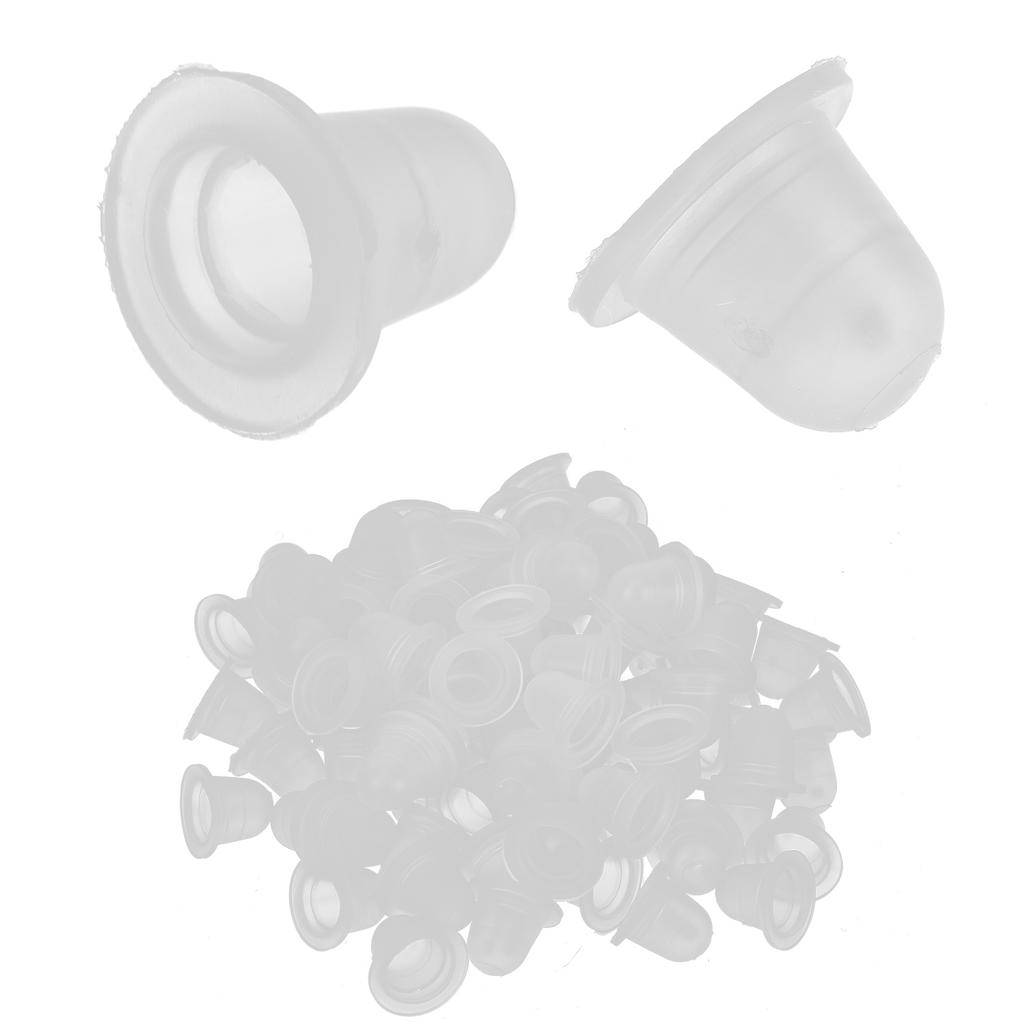 100 шт. одноразовые чашки с чернилами для татуировки, силиконовые колпачки для микроблейдинга с пигментами для перманентного макияжа