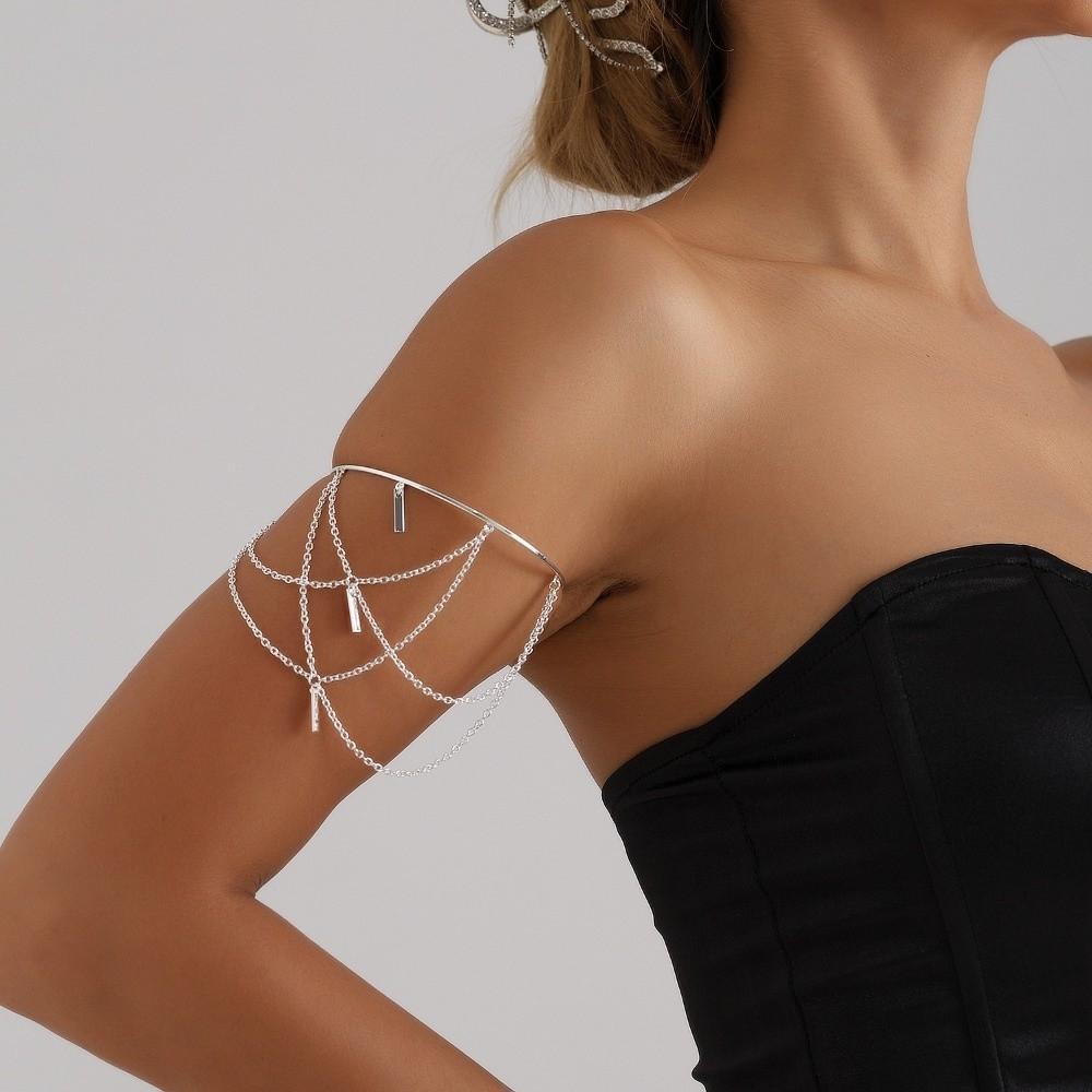 Silver Body Chain Zinc Zinc Alloy Armlet Upper Arm Bracelet Vintage Arm Cuff Bracelets  Party