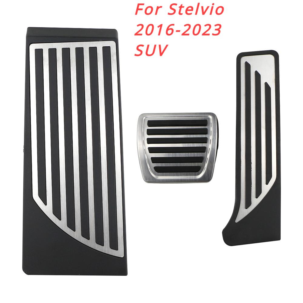 AT Sport Car Pedals for Alfa Romeo Giulia Stelvio 2016-2023 LHD Stainless Steel Gas Accelerator Brake Pedal Cover Pads Parts