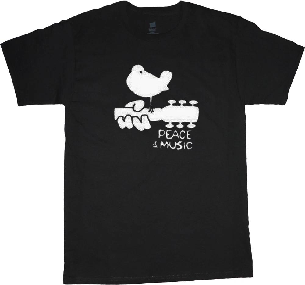 black Woodstock t-shirt for men woodstock music festival men's tee shirt