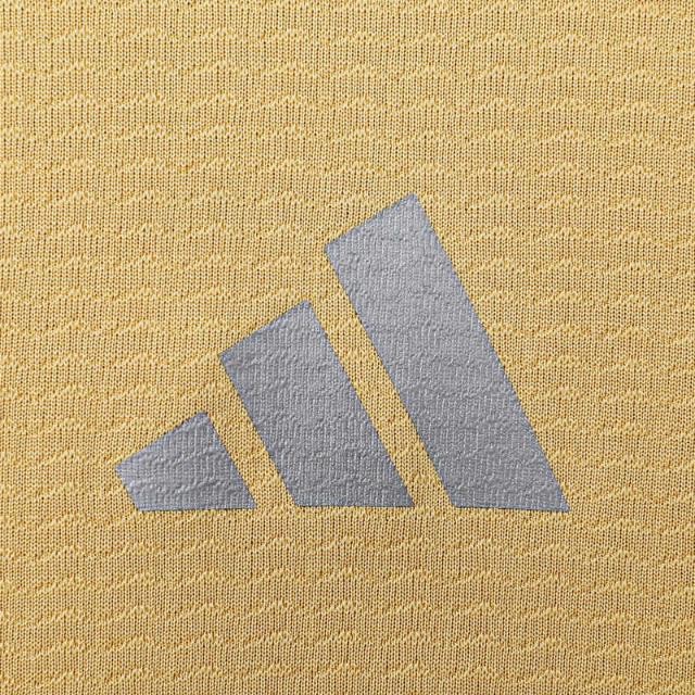 Adidas Однотонная повседневная удобная футболка с круглым вырезом и коротким рукавом для мужчин, желтые IS3740