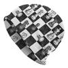 Board Game Chess Figures Checkered Accessories Beanies Black and White Checkboard Skullies Caps Stylish Hat Birthday Present