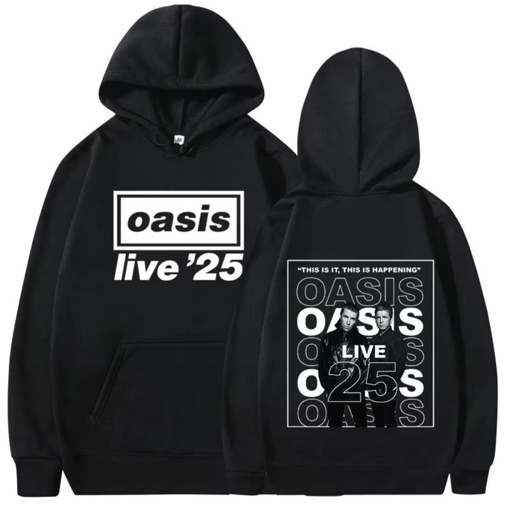 Rock Band O-Oasis Live 25 Tour Худи Мужская Женская Одежда С Длинным Рукавом Толстовка С Капюшоном Харадзюку Оверсайз Пуловер Уличная Одежда
