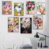 Fashion Women Head Flower Wall Art Posters Abstract Art Prints Sexy Girls Canvas Painting Modern Pictures Living Room Home Decor