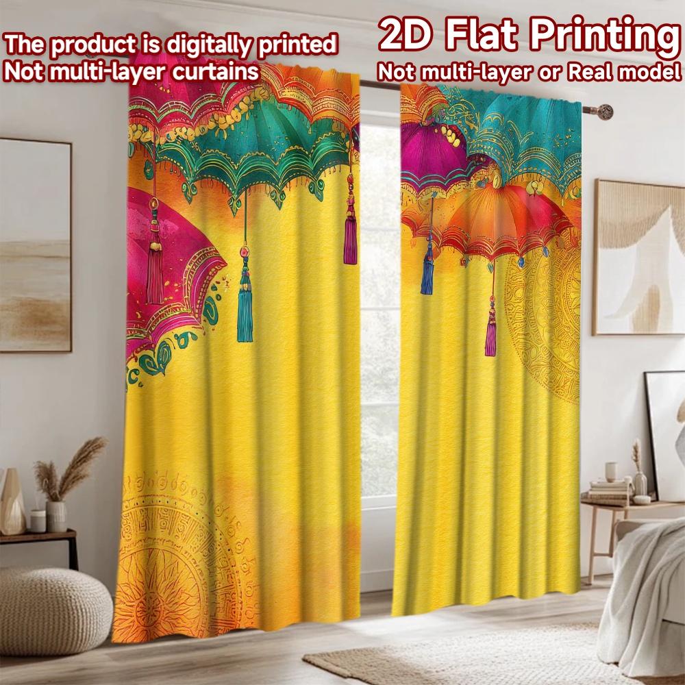 2D flat Photography Backdrop Photography Banner Diwali Colorful Umbrellas Design 100% Polyester Holiday Decorations Use for