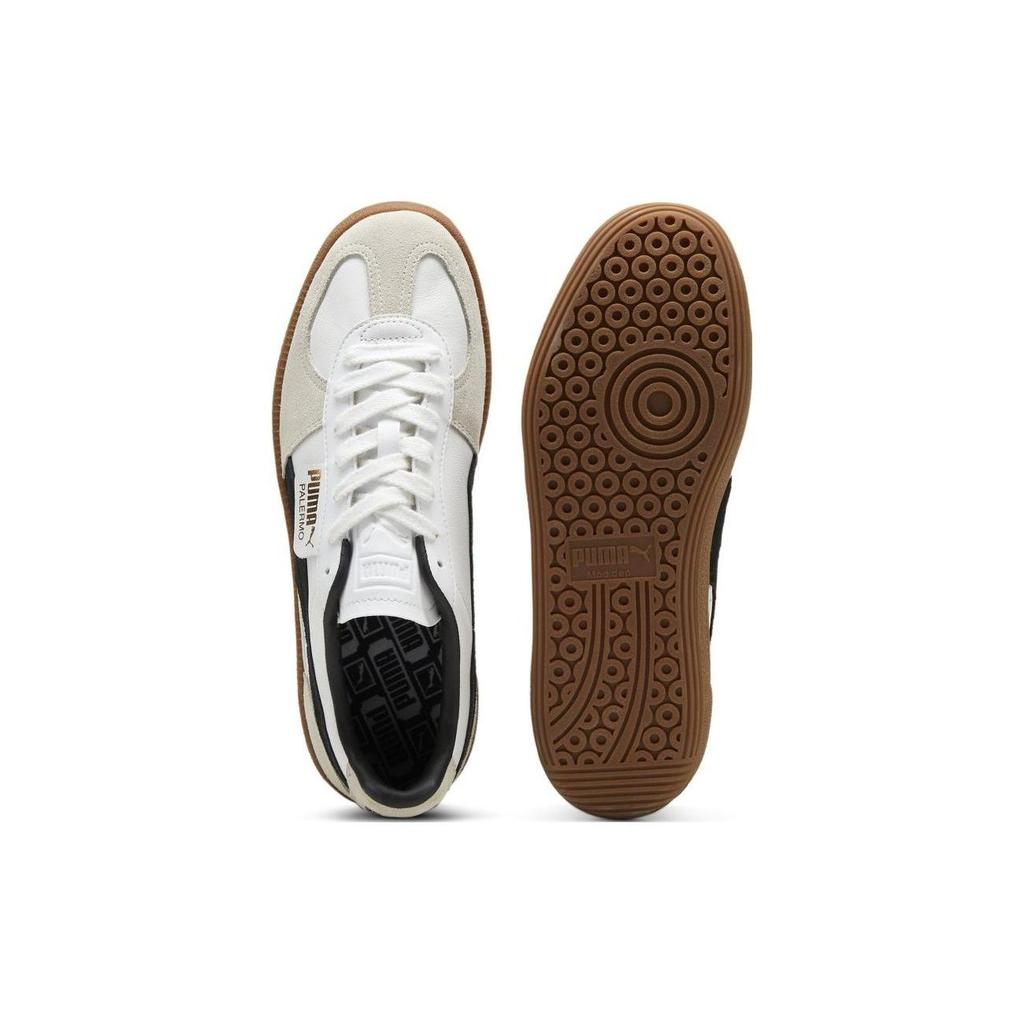 Puma Кроссовки унисекс Palermo Leather White Black Gum Vapor-Grey 396464-01