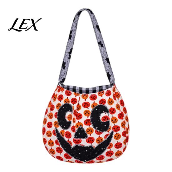 Holiday Candy Storage Bags Halloween Trick?or?Treat Tote Bag, Pumpkin Ghost Face Handbag, Cute Festival Gift Pouches Reusable Goodie Bag for Kids