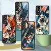Стеклянный чехол для телефона для Samsung Galaxy S22 S21 S20 Ultra FE S9 S10 S8 Plus Note 20 10 Lite 9 8, чехол, милый в космосе, астронавт