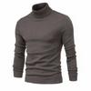 Men S Slim Fit Solid Color Long Sleeve Half High Neck Knit Sweater
