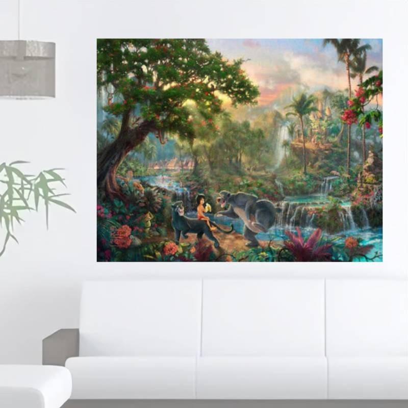 Холст Настенное Искусство Принцесса Русалочка Для Современного Сказочного Декора Спальни Мультяшный Стиль Красочная Картина С Рамкой Распылением Различные Размеры