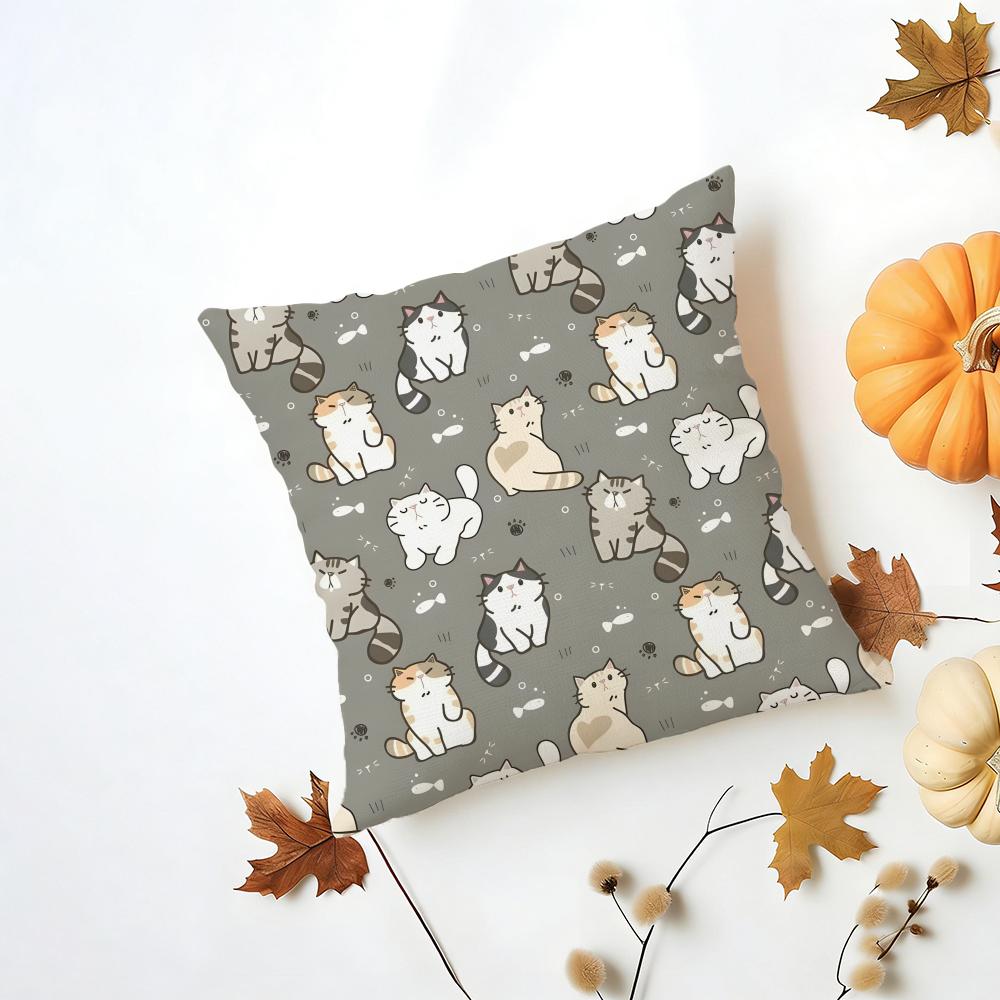 IINS Korean Style Background Pattern Ins Style Cushion Cover Washable Linen Pillowcase Soft for Daily Sofa Bed Home Room Decor