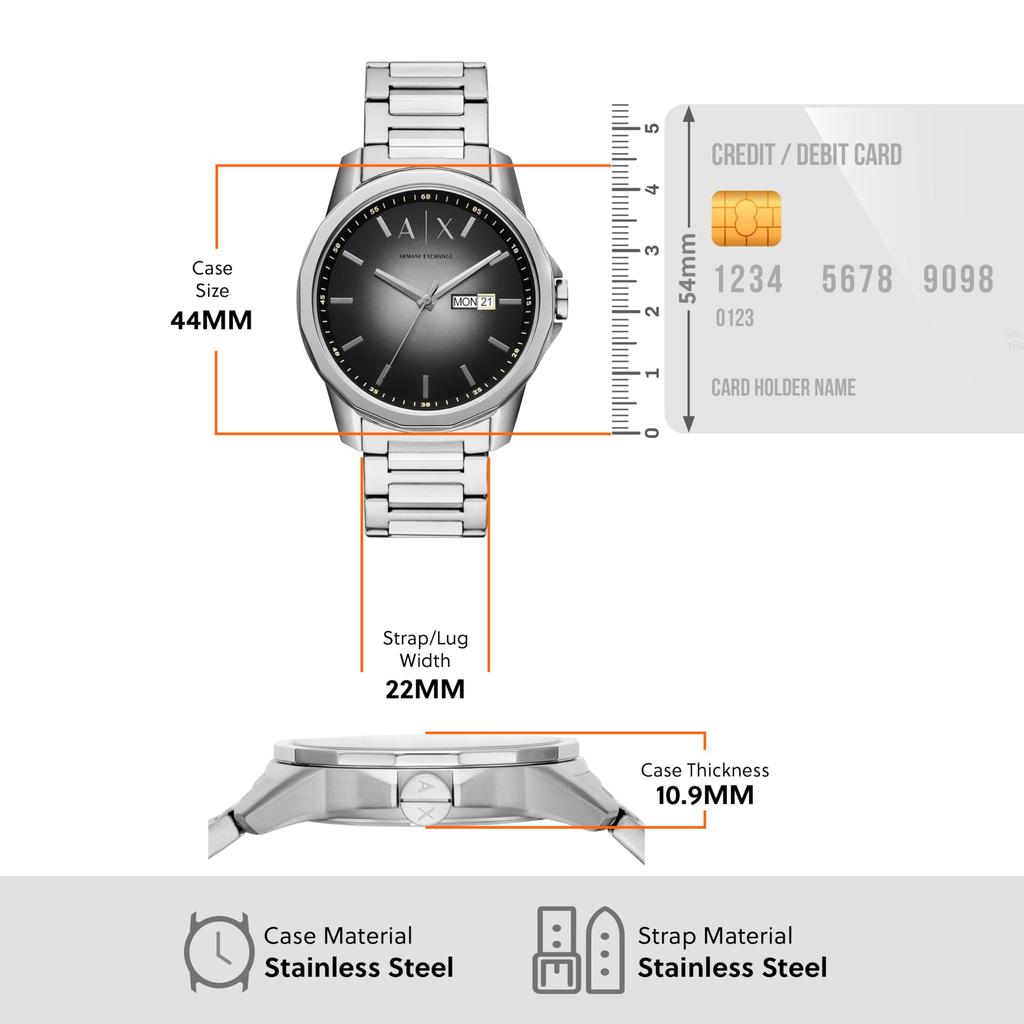 [AX Armani Exchange] Часы Banks AX1764 Мужские Серебряные