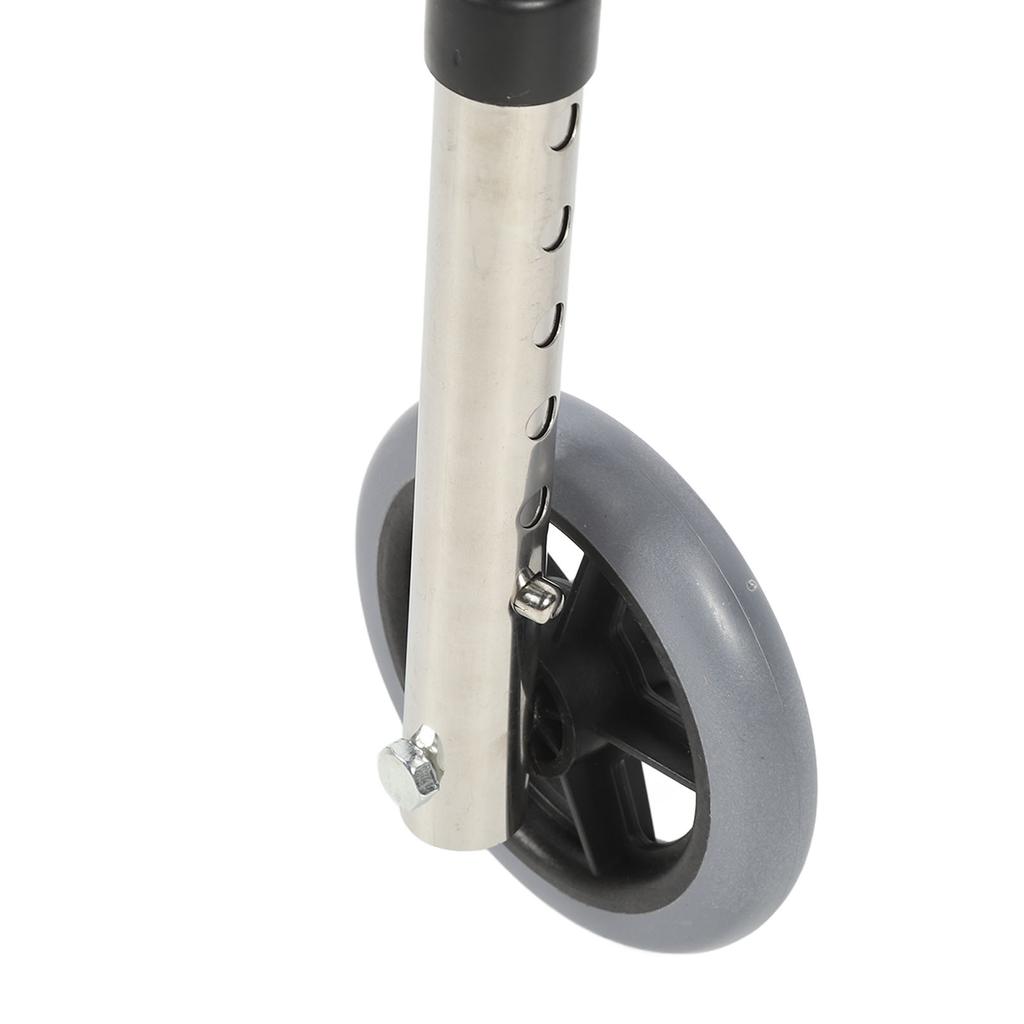 Elderly Folding Walker 6 Height Adjust Stainless Steel Senior Walking Aid with Wheels