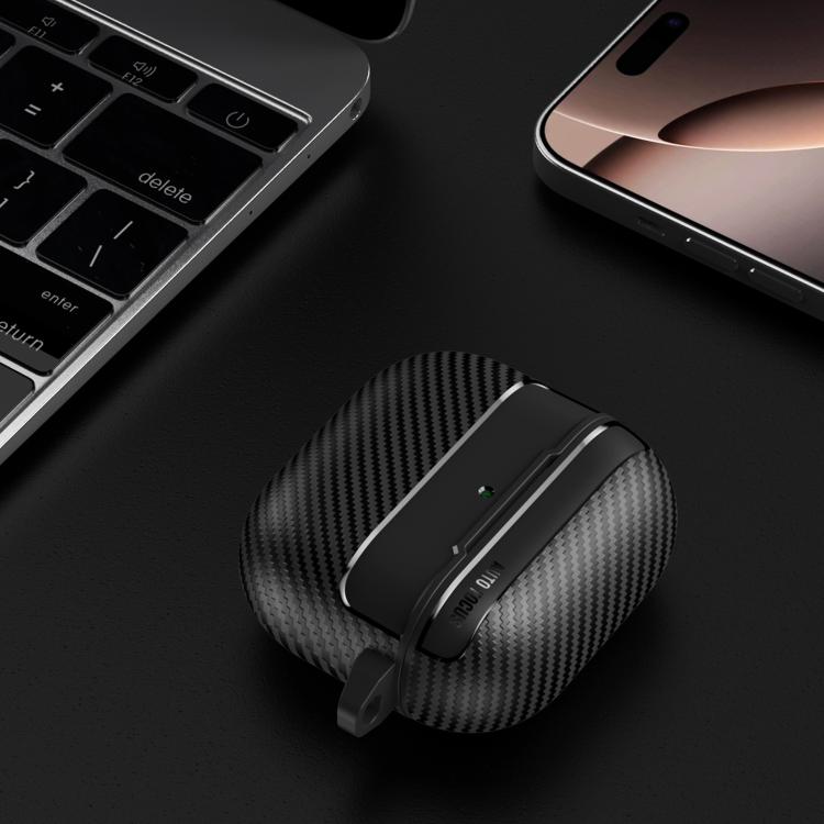 For AirPods 4 XDcase Carbon Fiber Texture Earbud Case with Hook