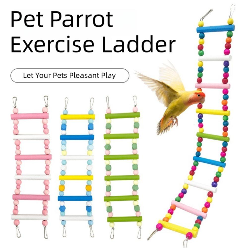 Wooden Bridge Swings Hanging Parrot Ladder New Climbing Ladder Toys  for Parakeet Cockatiel