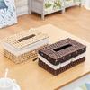 Rectangular Rattan Woven Tissue Box Japanese Style Napkin Holder Creative Storage Box  Desktop