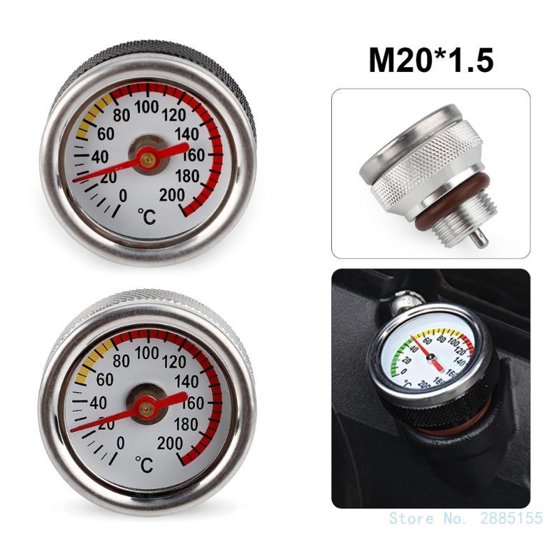 M20x1.5 Motorcycle Engine Oil Caps Tanks Temperature Gauge Oil Gauge Fitting 0-200℃ Display Oil Temperature Gauge