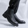 High-top Leather Shoes Men's British Brock Martin Boots Korean Version Retro British Style Business Shoes S54-R