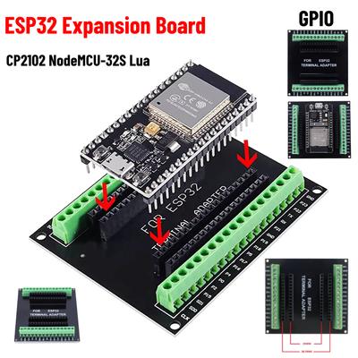 Плата расширения ESP32, двухъядерный WiFi Bluetooth, модуль малой мощности CP2102 NodeMCU-32S Lua 30-контактный GPIO 1 в 2, модуль коммутационной платы