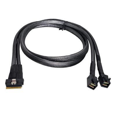 NFHK UltraPort Slimline SAS Slim 8i к двойному 4i Mini SAS HD кабелю PCI-E 4.0 SFF-8654 74-контактный SFF-8643 PCI-Express