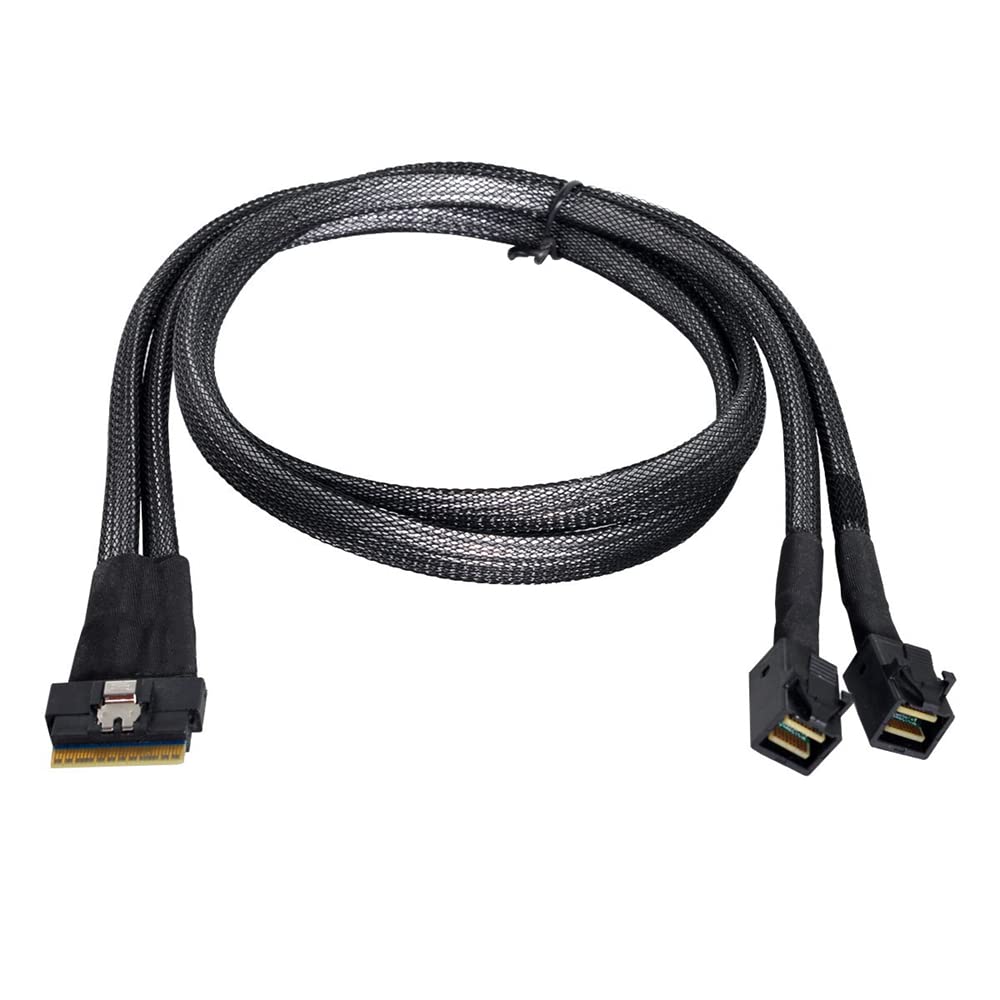 NFHK UltraPort Slimline SAS Slim 8i к двойному 4i Mini SAS HD кабелю PCI-E 4.0 SFF-8654 74-контактный SFF-8643 PCI-Express