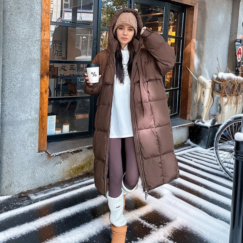 Russia's new winter thickened down cotton-padded jacket for women's long over-the-knee loose cotton-padded jacket trendy