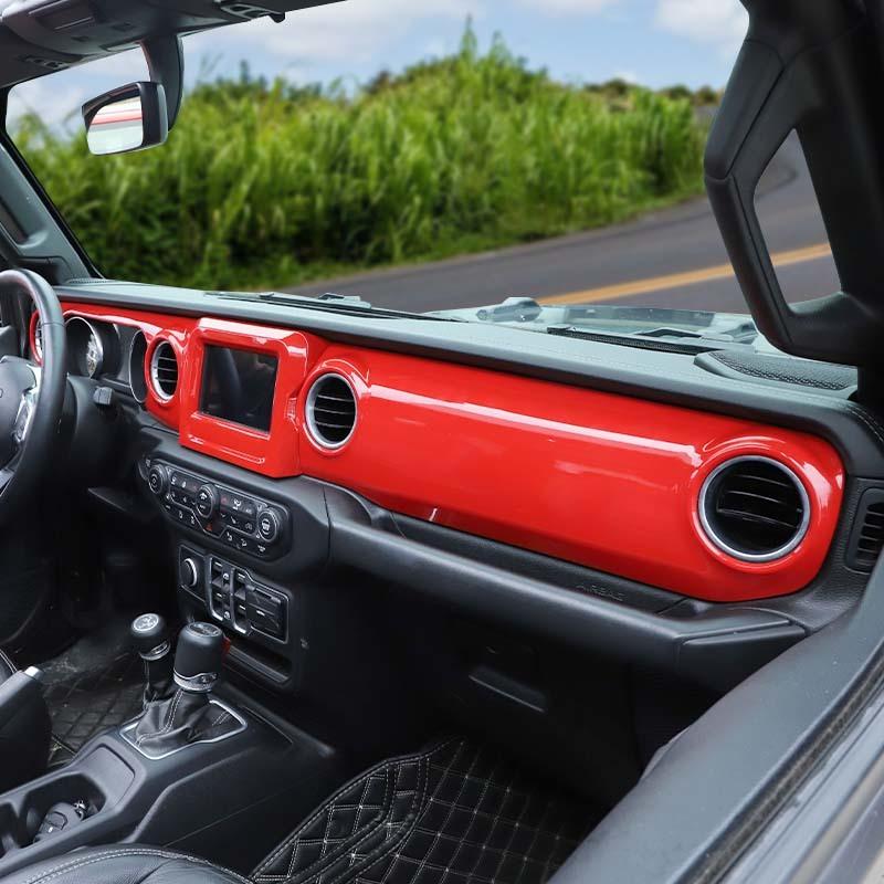 Center Console Panel  Navigation Decoration Cover Sticker For Jeep Wrangler JL For JT Gladiator 2018 Up Car Interior Accessoriess