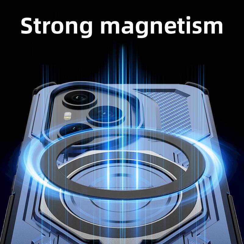 KEYSION Противоударный магнитный чехол для HONOR 400 Pro 5G с откидной металлической подставкой-кольцом для телефона, задняя крышка для Huawei Honor 400 5G