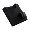 Men Fall Winter Shirt Thickened Plush Warm Soft O Neck Elastic Long Sleeve Solid Color Pullover Plus Size Daily Bottoming Top Underwear
