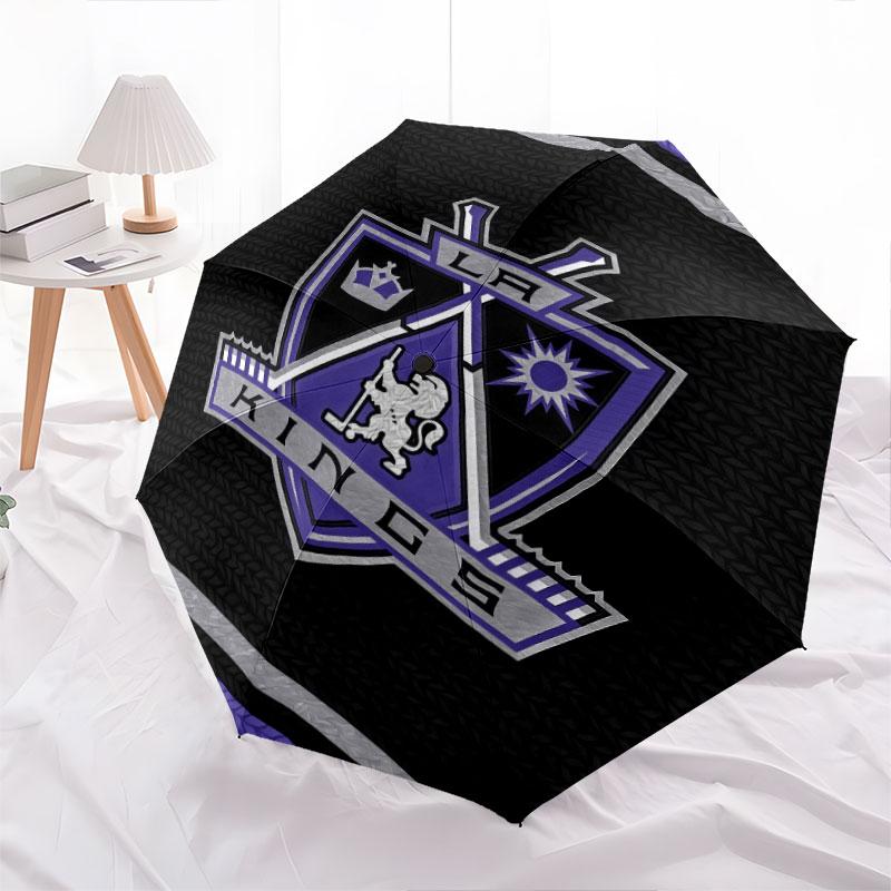 LA Kings Art, automatic folding umbrella, portable and foldable design, 8 ribs, a Christmas or birthday gift.