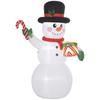 1.80 m snowman with candy cane & gift, self-inflating, LEDs, weatherproof