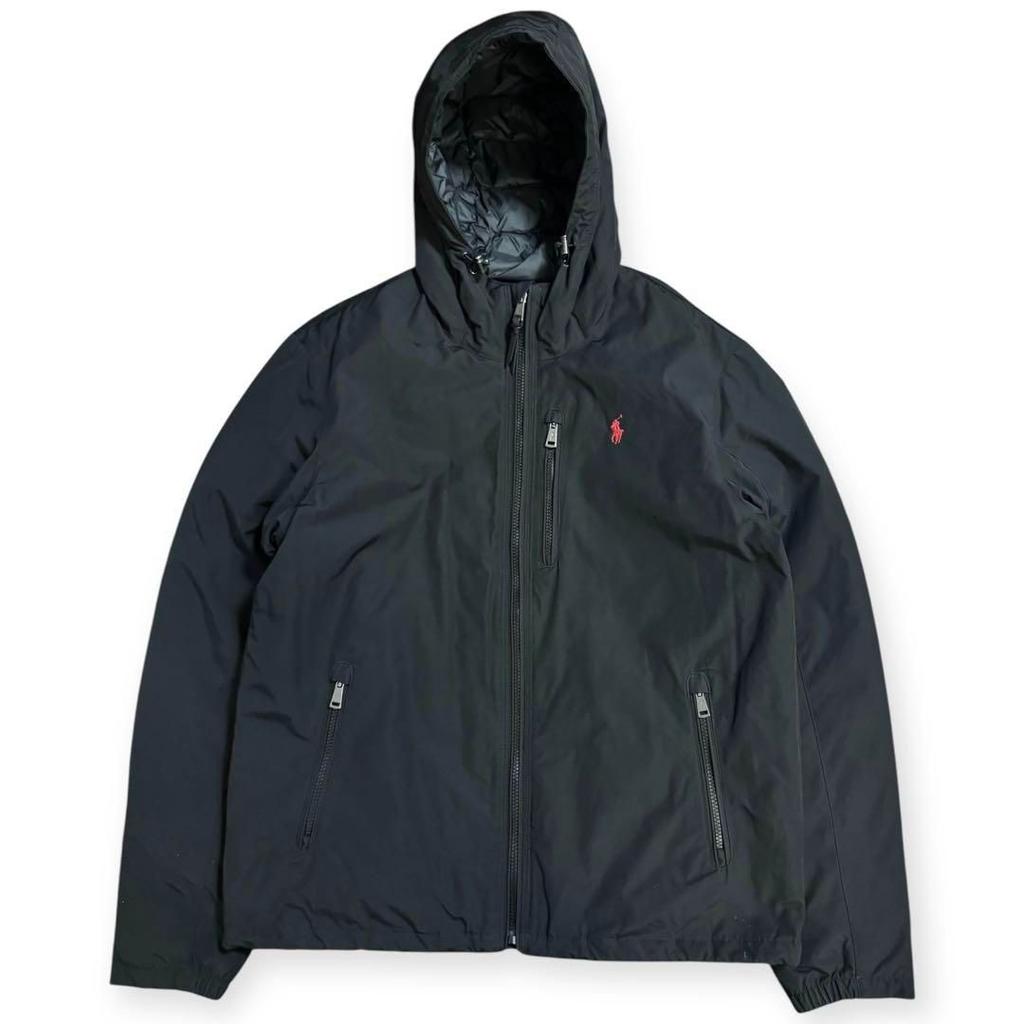 Polo Ralph Lauren Solid Color Pony Embroidered Zipper Hooded Down Jacket Men Outerwear Black MNPOOTW16021465-001