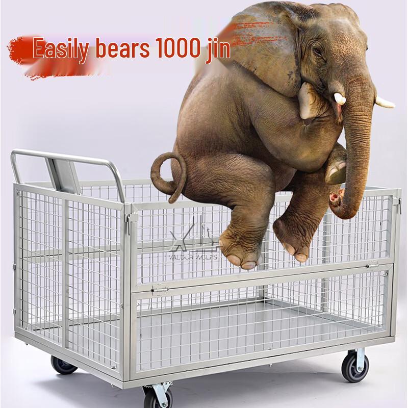 Heavy-Duty Foldable Warehouse Cart with Fence