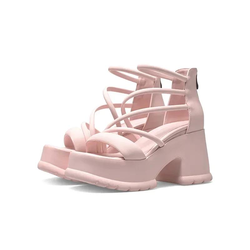 Женские босоножки на танкетке с высокой платформой и пряжкой на танкетке, женские летние новые модные туфли на толстой подошве с тонким ремешком Zapatos De Mujer