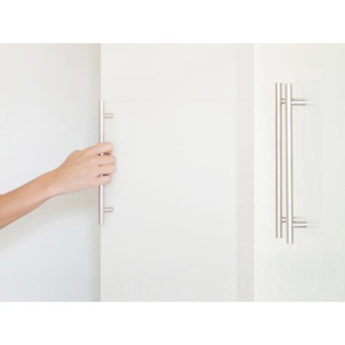 Furniture Handles - Set of 4 - Barette Model - Stainless Steel - Center Distance 128 Mm