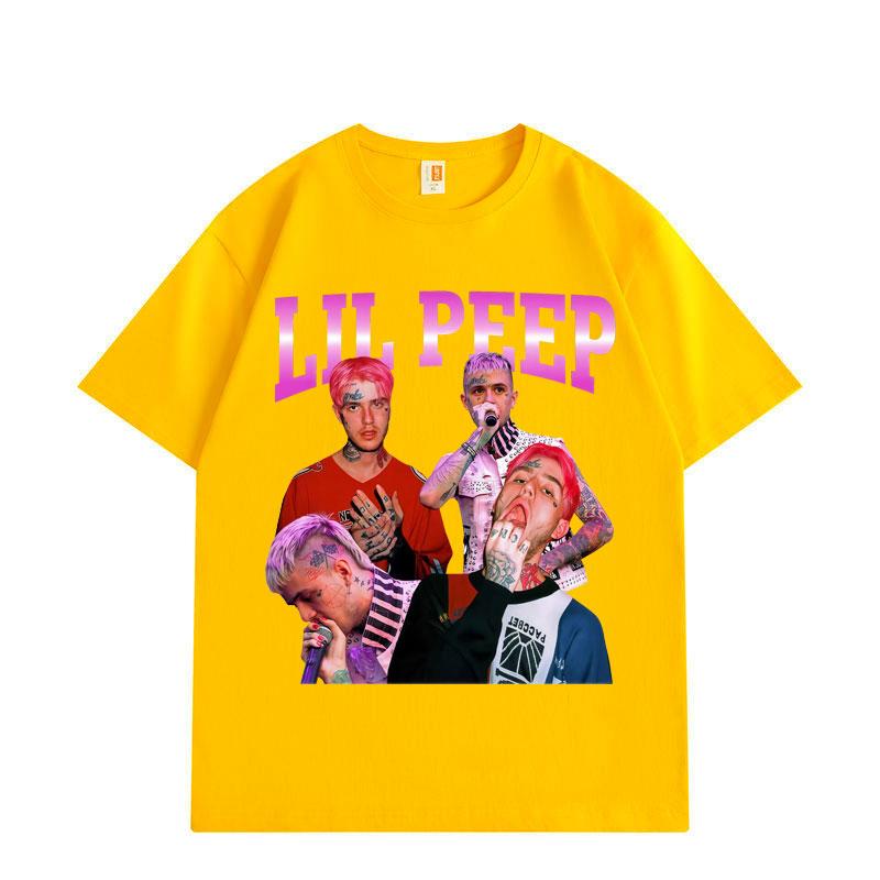 Графические футболки рэпера Lil Peep Модные футболки с коротким рукавом в стиле хип-хоп Летняя свободная хлопковая футболка Унисекс Y2k Уличная одежда