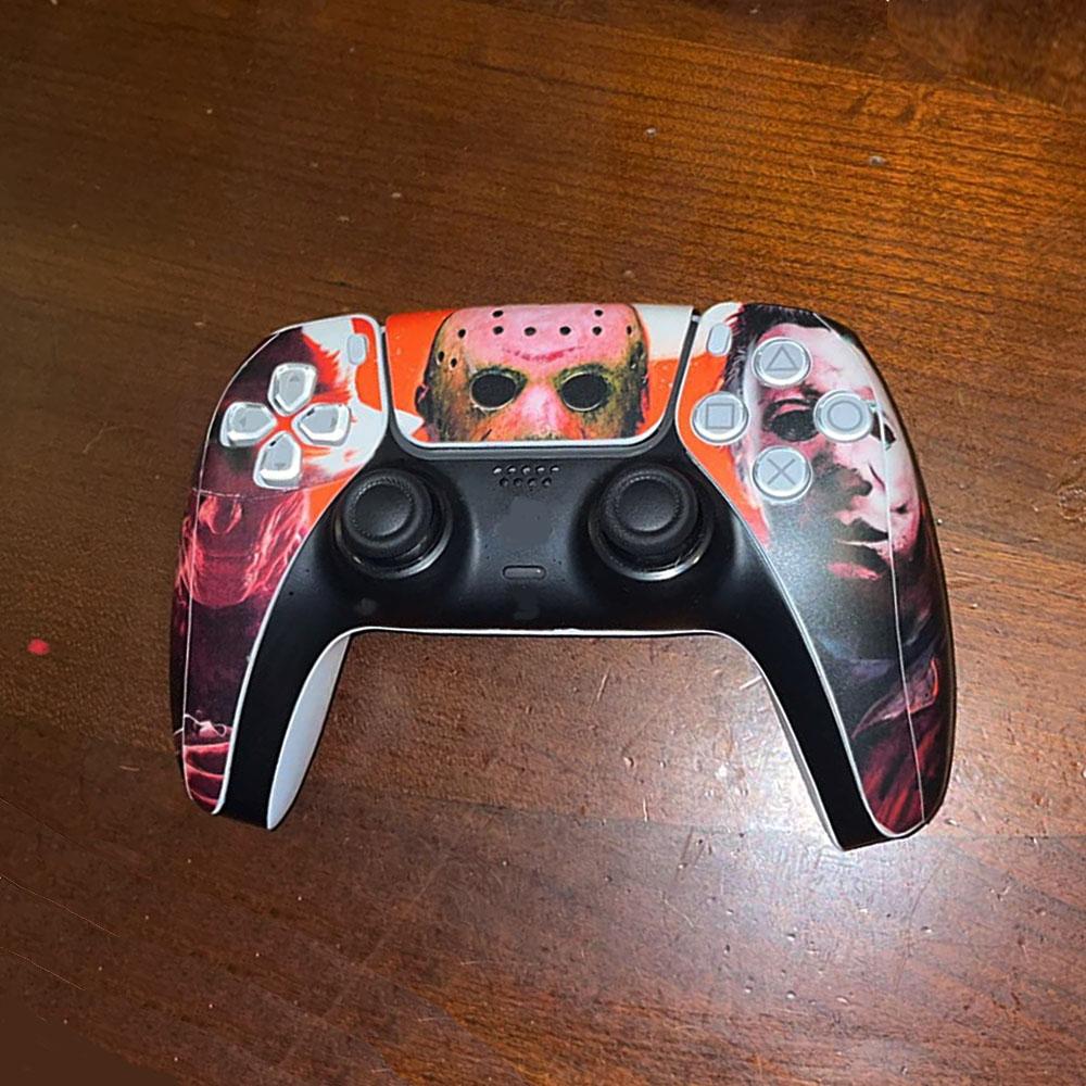 Horror Michael Jason Ghost Sticker Decals For PS5 Standard Disc Console Remote